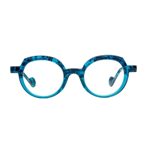 Matttew Halma Compact Round Sunglasses In Speckled Turquoise Acetate - NWT